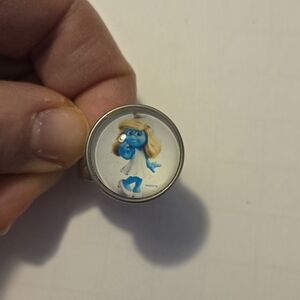 Magnetic Snap Ring With Smurfette Snap